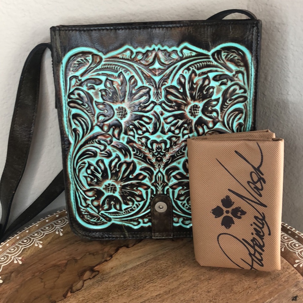 Patricia Nash Granada Crossbody Tooled Turquoise